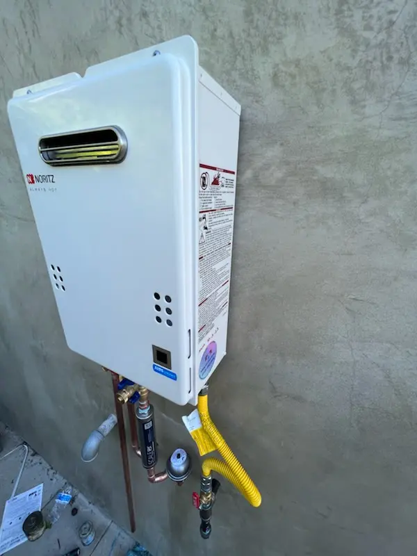 Tankless water heater installation for Woodward homes
